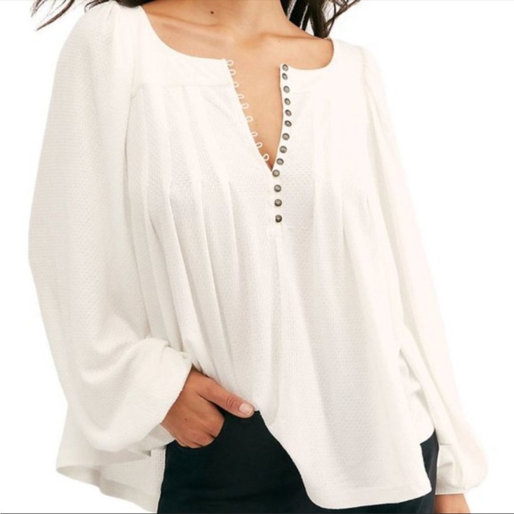 NEW! Free people devin Henley blouse size xs